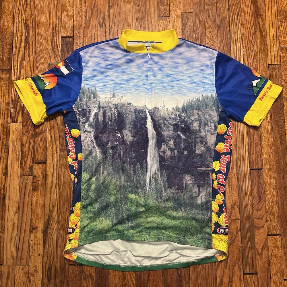 Primal Wear Bicycle Tour of Colorado Cycling Jersey Men's XL John Elway Subaru